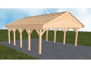 JODA Carport Würzburg MO Perfect Satteldach, ohne Rinne, ohne Pfannen