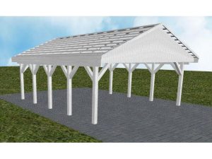 JODA Carport Würzburg MO Select Satteldach, ohne Rinne, ohne Pfannen