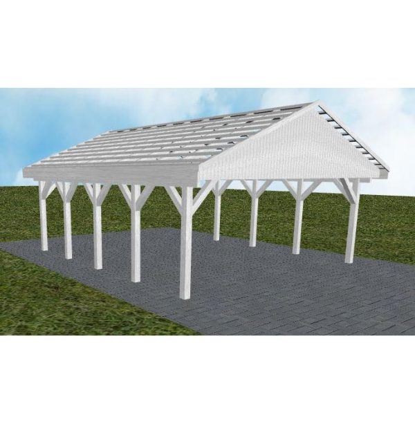 JODA Carport Würzburg MO Select Satteldach, ohne Rinne, ohne Pfannen