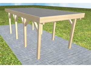 JODA Carport Bergen KF Master Holzblende, Flachdach mit EPDM Folie