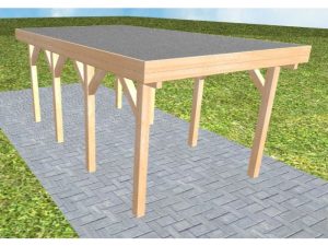 JODA Carport Bergen KF Perfect Holzblende, Flachdach mit EPDM Folie