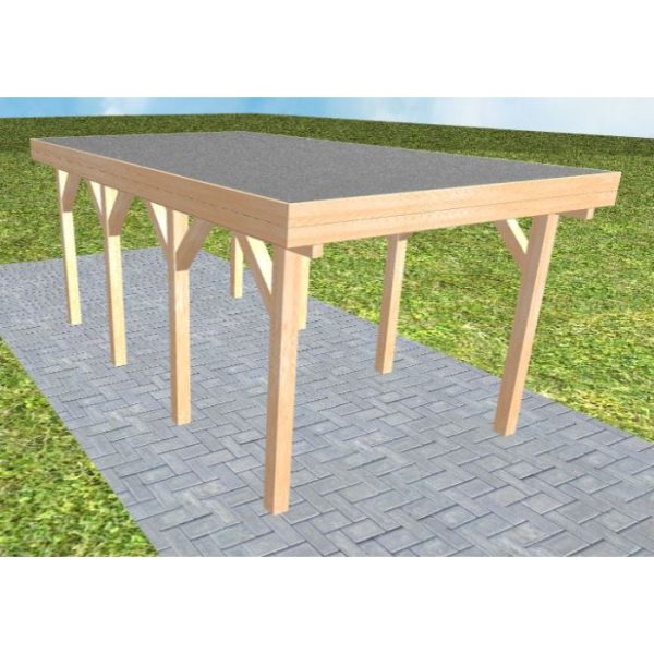 JODA Carport Bergen KF Perfect Holzblende, Flachdach mit EPDM Folie