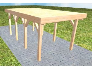 JODA Carport Bergen KG Perfect Holzblende, Flachdach vorb.f. Gründach
