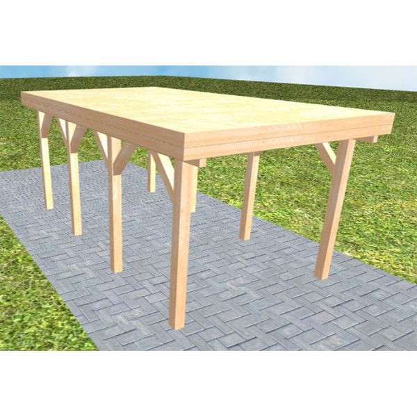 JODA Carport Bergen KG Perfect Holzblende, Flachdach vorb.f. Gründach