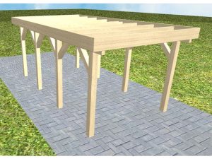 JODA Carport Bergen KO Master Holzblende, Flachdach ohne Bedachung
