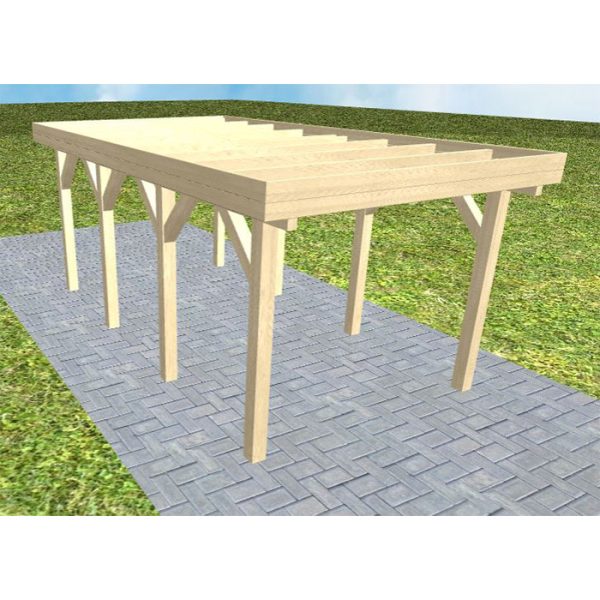 JODA Carport Bergen KO Master Holzblende, Flachdach ohne Bedachung