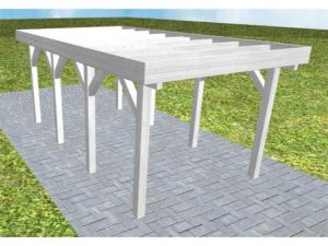 JODA Carport Bergen KO Select Holzblende, Flachdach ohne Bedachung
