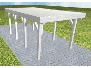 JODA Carport Bergen KT Select Holzblende, Flachdach mit Stahl-Trapezplatten Antikondens