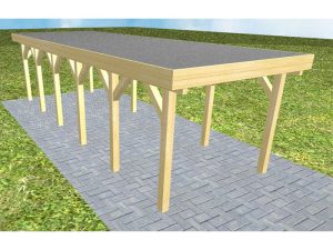 JODA Carport Bergen LF Classic Holzblende, Flachdach mit EPDM Folie