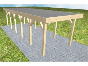 JODA Carport Bergen LF Master Holzblende, Flachdach mit EPDM Folie