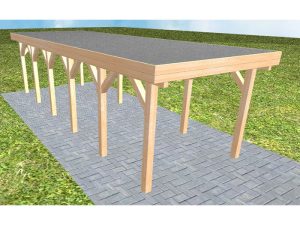 JODA Carport Bergen LF Perfect Holzblende, Flachdach mit EPDM Folie