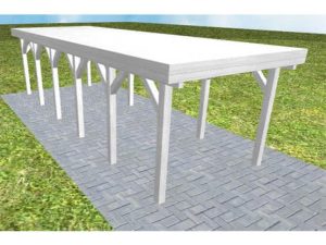 JODA Carport Bergen LG Select "Holzblende Flachdach vorb.f. Gründach"