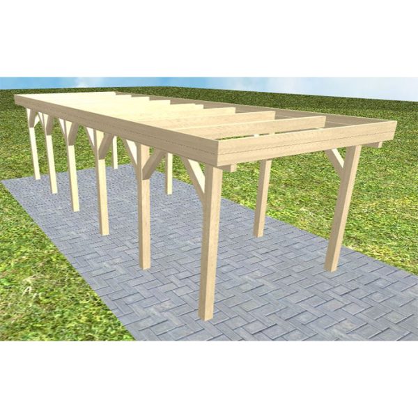 JODA Carport Bergen LO Master Holzblende, Flachdach ohne Bedachung