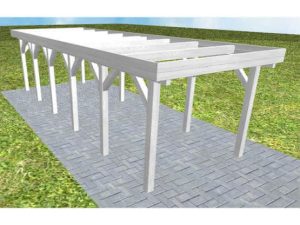 JODA Carport Bergen LO Select Holzblende, Flachdach ohne Bedachung