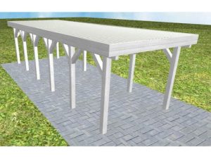 JODA Carport Bergen LT Select Holzblende, Flachdach mit Stahl-Trapezplatten Antikondens