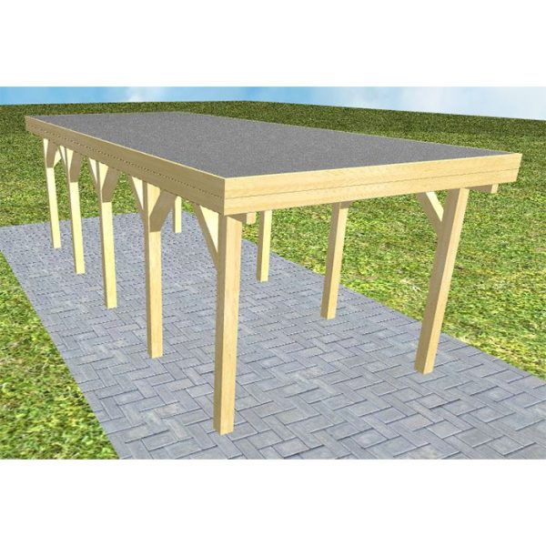 JODA Carport Bergen MF Classic Holzblende, Flachdach mit EPDM Folie