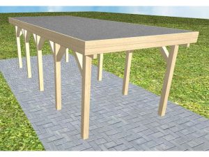 JODA Carport Bergen MF Master Holzblende, Flachdach mit EPDM Folie