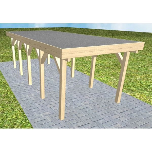 JODA Carport Bergen MF Master Holzblende, Flachdach mit EPDM Folie