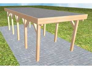 JODA Carport Bergen MF Perfect Holzblende, Flachdach mit EPDM Folie