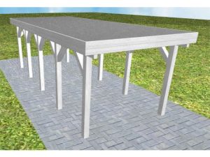 JODA Carport Bergen MF Select Holzblende, Flachdach mit EPDM Folie