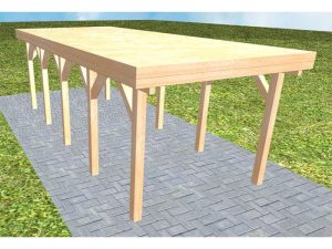 JODA Carport Bergen MG Perfect Holzblende, Flachdach vorb.f. Gründach