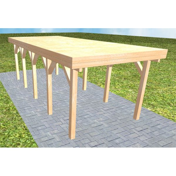 JODA Carport Bergen MG Perfect Holzblende, Flachdach vorb.f. Gründach