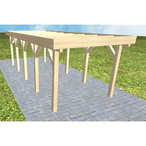 JODA Carport Bergen MO Master Holzblende, Flachdach ohne Bedachung
