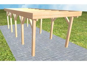 JODA Carport Bergen MO Perfect Holzblende, Flachdach ohne Bedachung