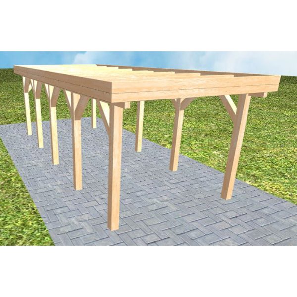 JODA Carport Bergen MO Perfect Holzblende, Flachdach ohne Bedachung