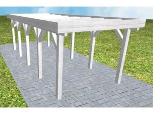 JODA Carport Bergen MO Select Holzblende, Flachdach ohne Bedachung