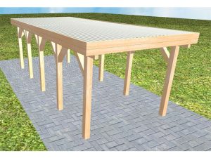 JODA Carport Bergen MT Perfect Holzblende, Flachdach mit Stahl-Trapezplatten Antikondens