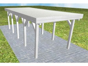 JODA Carport Bergen MT Select Holzblende, Flachdach mit Stahl-Trapezplatten Antikondens