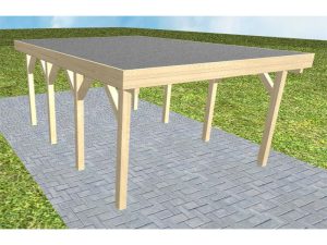 JODA Carport Borkum KF Master Holzblende, Flachdach mit EPDM Folie