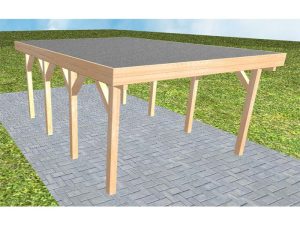 JODA Carport Borkum KF Perfect Holzblende, Flachdach mit EPDM Folie