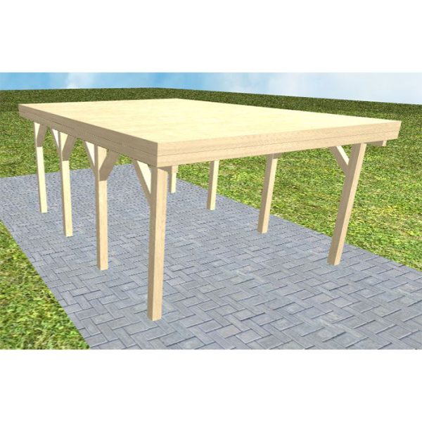 JODA Carport Borkum KG Master Holzblende, Flachdach vorb.f. Gründach