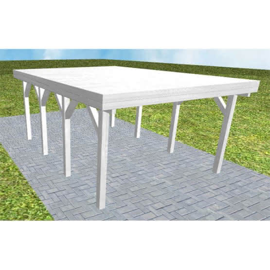 JODA Carport Borkum KG Select Holzblende, Flachdach vorb.f. Gründach