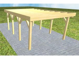 JODA Carport Borkum KO Classic Holzblende, Flachdach ohne Bedachung