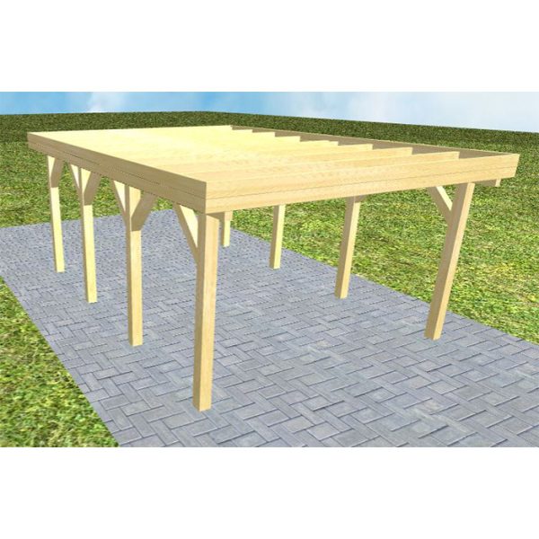 JODA Carport Borkum KO Classic Holzblende, Flachdach ohne Bedachung