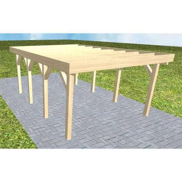 JODA Carport Borkum KO Master Holzblende, Flachdach ohne Bedachung