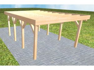 JODA Carport Borkum KO Perfect Holzblende, Flachdach ohne Bedachung