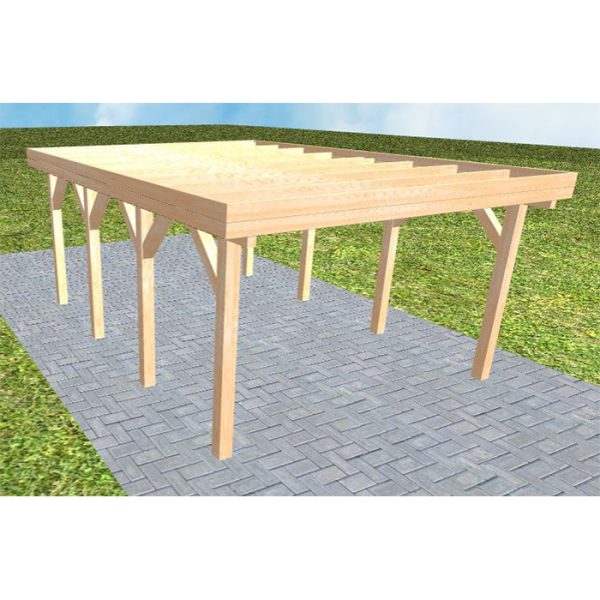 JODA Carport Borkum KO Perfect Holzblende, Flachdach ohne Bedachung