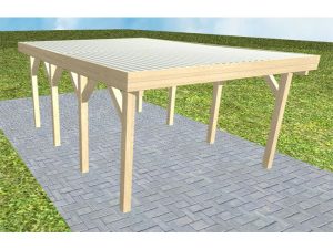 JODA Carport Borkum KT Master Holzblende, Flachdach mit Stahl-Trapezplatten Antikondens