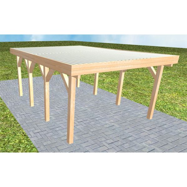 JODA Carport Borkum KT Perfect Holzblende, Flachdach mit Stahl-Trapezplatten Antikondens
