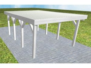 JODA Carport Borkum KT Select Holzblende, Flachdach mit Stahl-Trapezplatten Antikondens