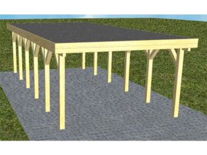 JODA Carport Borkum LF Classic Holzblende, Flachdach mit EPDM Folie