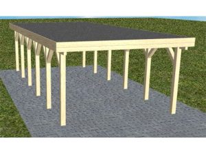 JODA Carport Borkum LF Master Holzblende, Flachdach mit EPDM Folie
