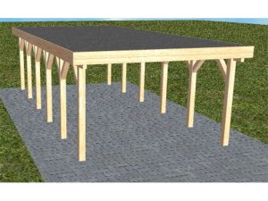JODA Carport Borkum LF Perfect Holzblende, Flachdach mit EPDM Folie