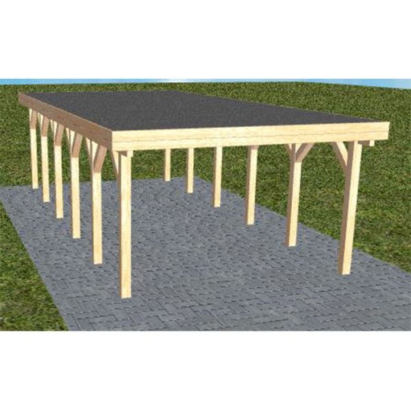 JODA Carport Borkum LF Perfect Holzblende, Flachdach mit EPDM Folie