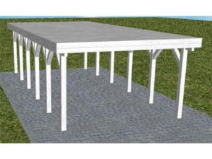 JODA Carport Borkum LG Select Holzblende, Flachdach vorb.f. Gründach