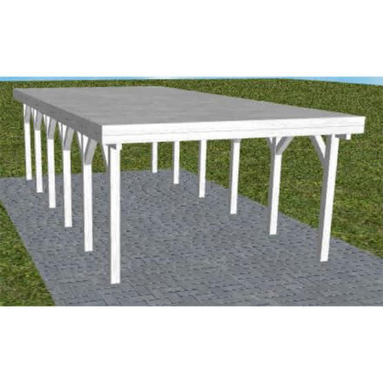 JODA Carport Borkum LG Select Holzblende, Flachdach vorb.f. Gründach